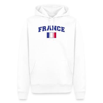 France Flag Flag - Men’s Premium Organic Hoodie - white - Front - Nico (187cm)