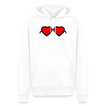 Herzen Brille - Männer Premium Bio Hoodie - Weiß - Vorne - Nico (187cm)