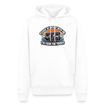 VHS Patience des années 1900 - Sweat à capuche Premium bio Homme - blanc - Devant - Nico (187cm)