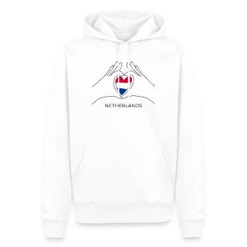 Cœur de supporter néerlandais avec drapeau néerlandais - Sweat à capuche Premium bio Homme - blanc - Devant - Nico (187cm)