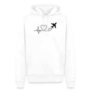 Avion Battement de Coeur Voyage - Sweat à capuche Premium bio Homme - blanc - Devant - Nico (187cm)