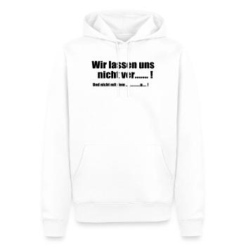 Wir lassen uns nicht - Männer Premium Bio Hoodie - Weiß - Vorne - Nico (187cm)