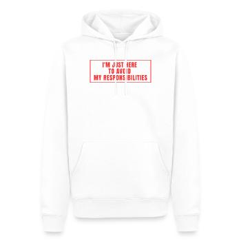 Ich bleibe hier, um Pflichten zu meiden - Männer Premium Bio Hoodie - Weiß - Vorne - Nico (187cm)