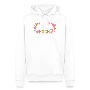 Hoch 2 Herz Zwillinge Zweifache Mutter - Männer Premium Bio Hoodie - Weiß - Vorne - Nico (187cm)