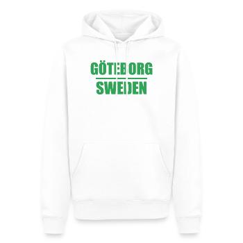 Grüner Blocktext von Göteborg Schweden - Männer Premium Bio Hoodie - Weiß - Vorne - Nico (187cm)