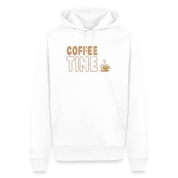 Coffee time, enjoyment from the coffee cup - Men’s Premium Organic Hoodie - white - Front - Nico (187cm)