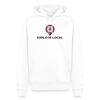 Découvrez le maillot local de cyclisme de trail - Sweat à capuche Premium bio Homme - blanc - Devant - Nico (187cm)