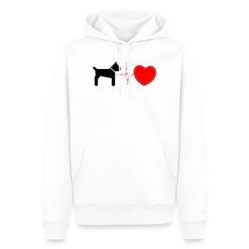 Dog Heartbeat Lifeline – Art de pouls pour amoureux de chiots - Sweat à capuche Premium bio Homme - blanc - Devant - Nico (187cm)