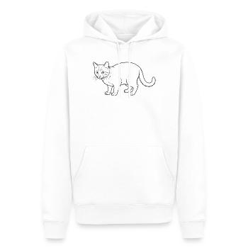 Katzenlinienzeichnung Noir Stil - Männer Premium Bio Hoodie - Weiß - Vorne - Nico (187cm)
