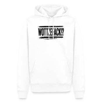 Humour Wottzefack dit une idée de cadeau drôle - Sweat à capuche Premium bio Homme - blanc - Devant - Nico (187cm)