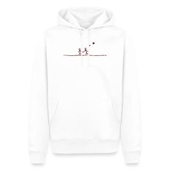Couple amoureux - Sweat à capuche Premium bio Homme - blanc - Devant - Nico (187cm)