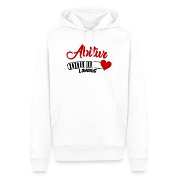 Écriture cardiaque Abitur - Sweat à capuche Premium bio Homme - blanc - Devant - Nico (187cm)