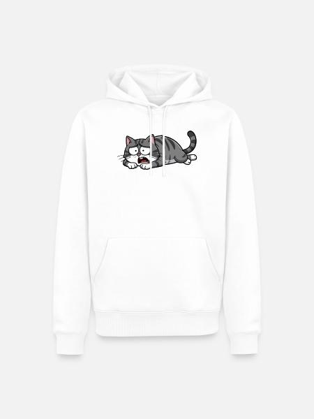 Lustige Katze Tigerkatze Katzenshirt Geschenk - Männer Premium Bio Hoodie - Weiß