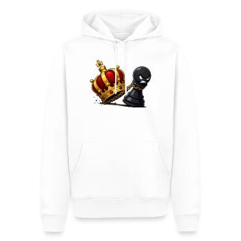Roi de la Collision de la Couronne contre Espion Paysan - Sweat à capuche Premium bio Homme - blanc - Devant - Nico (187cm)