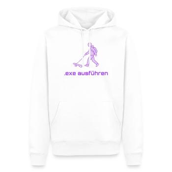 Exe Ausführen Lila - Männer Premium Bio Hoodie - Weiß - Vorne - Nico (187cm)