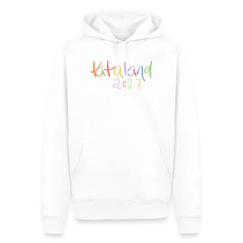 Kitakind 2027 - Men’s Premium Organic Hoodie - white - Front - Nico (187cm)