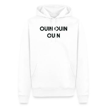 Quin Quin Monochrome Echo - Sweat à capuche Premium bio Homme - blanc - Devant - Nico (187cm)
