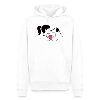 Maman Chien Fille Chien Chère Maîtresse - Sweat à capuche Premium bio Homme - blanc - Devant - Nico (187cm)