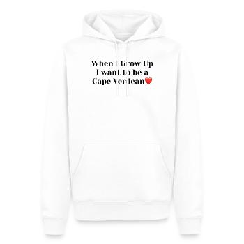 Quand je serai grand - Sweat à capuche Premium bio Homme - blanc - Devant - Nico (187cm)