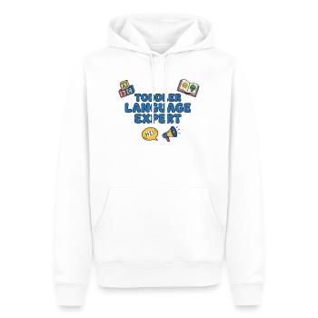 Expert en langues pour tout-petits - Sweat à capuche Premium bio Homme - blanc - Devant - Nico (187cm)