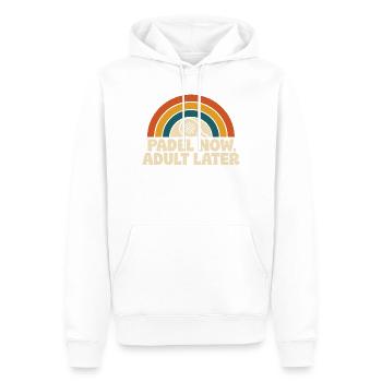 Padel Now Adult Later Funny Padel Player Quote - Men’s Premium Organic Hoodie - white - Front - Nico (187cm)
