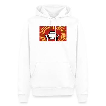 Auto-Figur Sonnenstrahlen - Männer Premium Bio Hoodie - Weiß - Vorne - Nico (187cm)