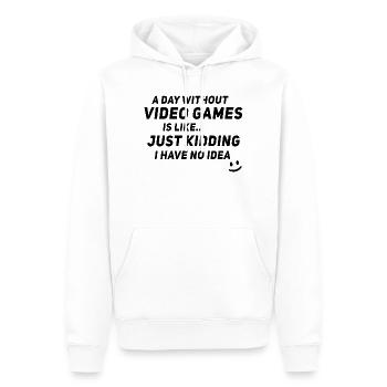 A Day Without Video Games Is Like - Video Gamer Ga - Men’s Premium Organic Hoodie - white - Front - Nico (187cm)