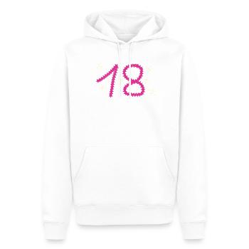Anneaux en zigzag pulsants et orbes dorés en 18 - Sweat à capuche Premium bio Homme - blanc - Devant - Nico (187cm)