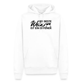 Der Beste Wein Offener Spruch Shirt - Männer Premium Bio Hoodie - Weiß - Vorne - Nico (187cm)