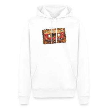 Cassette rétro vintage - Sweat à capuche Premium bio Homme - blanc - Devant - Nico (187cm)