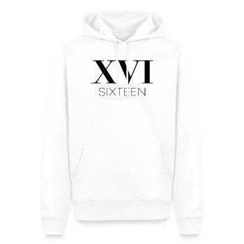 16th Birthday Gift Sixteen - Men’s Premium Organic Hoodie - white - Front - Nico (187cm)