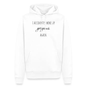 Je me suis accidentellement réveillée magnifique, encore une fois. - Sweat à capuche Premium bio Homme - blanc - Devant - Nico (187cm)