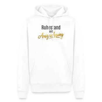 Rente mit Auszeichnung – Design mit goldnen Sterne - Männer Premium Bio Hoodie - Weiß - Vorne - Nico (187cm)