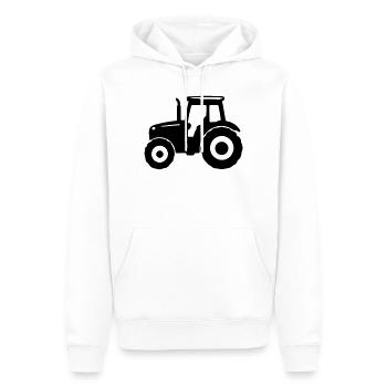 Silhouette du tracteur - Sweat à capuche Premium bio Homme - blanc - Devant - Nico (187cm)