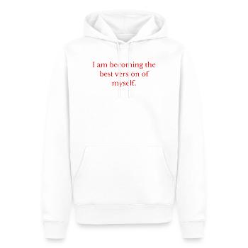 Motivation - Sweat à capuche Premium bio Homme - blanc - Devant - Nico (187cm)