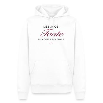 LieblingsTante Eleganz - Männer Premium Bio Hoodie - Weiß - Vorne - Nico (187cm)