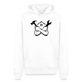 Handwerker Haus Werkzeug Emblem - Männer Premium Bio Hoodie - Weiß - Vorne - Nico (187cm)