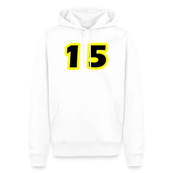Symbole numérique 15 - Sweat à capuche Premium bio Homme - blanc - Devant - Nico (187cm)