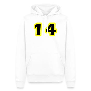 14 Zahl symbol - Männer Premium Bio Hoodie - Weiß - Vorne - Nico (187cm)