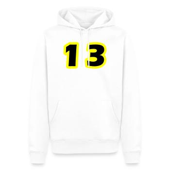 13 Number symbol - Men’s Premium Organic Hoodie - white - Front - Nico (187cm)