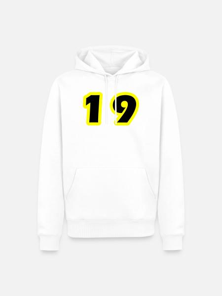 Symbole numérique 19 - Sweat à capuche Premium bio Homme - blanc