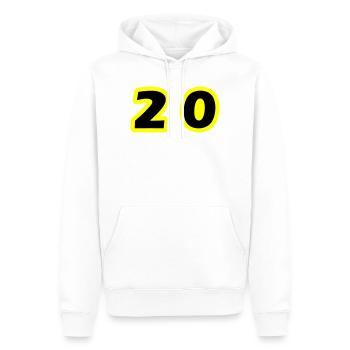 20 Symbole numérique - Sweat à capuche Premium bio Homme - blanc - Devant - Nico (187cm)