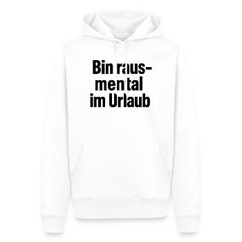 Schwarze Typo-Block Kunst Urban - Männer Premium Bio Hoodie - Weiß - Vorne - Nico (187cm)