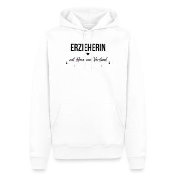 Erzieherin mit Herz und Verstand Geschenk  - Männer Premium Bio Hoodie - Weiß - Vorne - Nico (187cm)