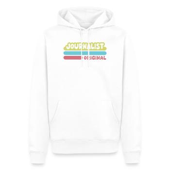 Journaliste dicté - Sweat à capuche Premium bio Homme - blanc - Devant - Nico (187cm)