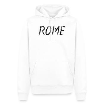 Rome Graphic Brush Lettering Schwarz - Männer Premium Bio Hoodie - Weiß - Vorne - Nico (187cm)