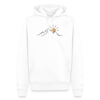 Soleil de montagne - Sweat à capuche Premium bio Homme - blanc - Devant - Nico (187cm)