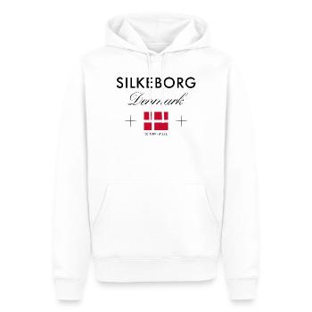 Silkeborg Denmark coordinates travel souvenir - Men’s Premium Organic Hoodie - white - Front - Nico (187cm)