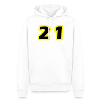 21 Zahl symbol - Männer Premium Bio Hoodie - Weiß - Vorne - Nico (187cm)