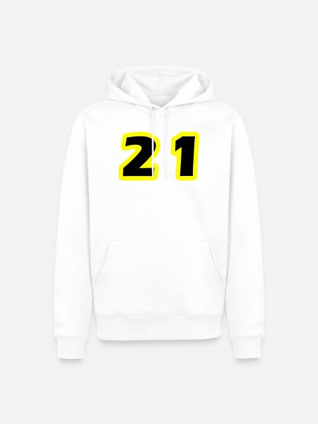 21 Number Symbol - Men’s Premium Organic Hoodie - white